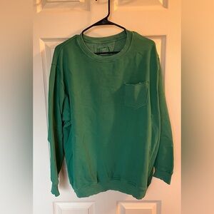 Aerie Oversized Green Crew Neck